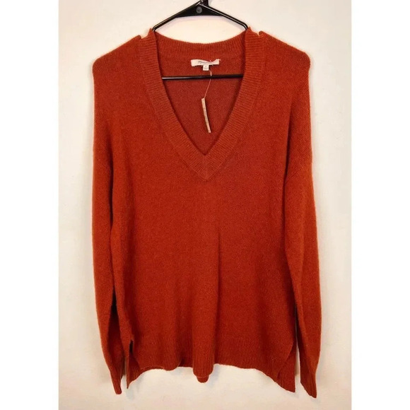 Madewell Bartlett V-Neck Pullover Sweater in Coziest Yarn Oversized Maro… - Picture 9 of 14